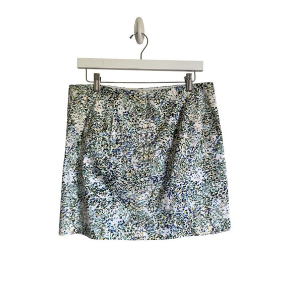 J. Crew Y2K White Floral Mini Skirt Cotton Blend Size 8 - Picture 2 of 9